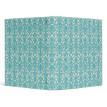 French Ornament Vintage Floral Damask Blue, White Binder