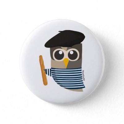 French Owl Button
