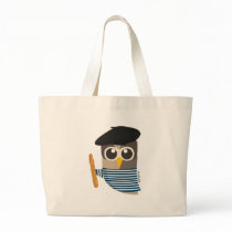 French Owl Canvas Bag