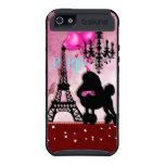 French Paris Girly Chic Poodle Eiffel Tower Damask Cases For iPhone 5