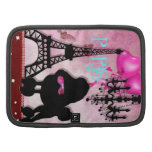 French Paris Girly Chic Poodle Eiffel Tower Damask Folio Planners