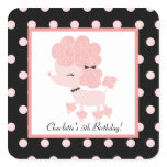 French Paris Poodle Square Envelope Seals (20) Stickers