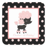 French Paris Poodle Square Favor Stickers