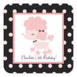 French Paris Poodle Square Favor Stickers