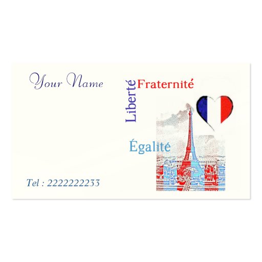 French patriotic business card template (front side)
