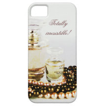 French perfume bottles and pearl necklace iPhone 5 cover