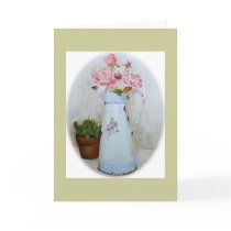 French pitcher and roses cards