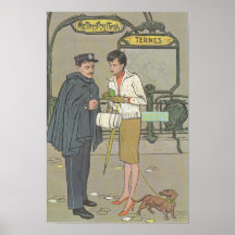 French Policeman Giving Directions Print