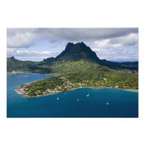French Polynesia, Bora Bora. Aerial view of