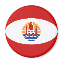 French Polynesia Fisheye Flag Magnet