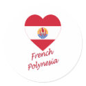 French Polynesia Flag Heart stickers