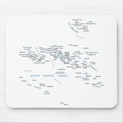 French Polynesia Map Mousepad by FlagAndMap