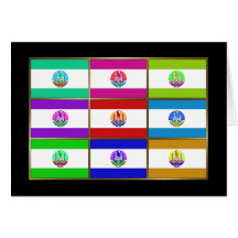 French Polynesia Multihue Flags Greeting Card