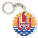 French Polynesia Official Coat Of Arms Heraldry Keychains