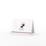 French Poodle Custom Folded Thank You Cards