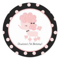 French Poodle Favor Sticker