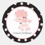 French Poodle Favor Sticker