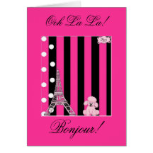 French Poodle Greeting Cards