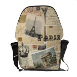 French Postcard Collage rickshaw messenger bags