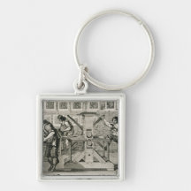 French printing press, 1642 (engraving) keychains