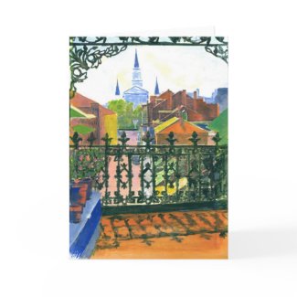 French Quarter Balcony Card card