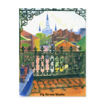 French Quarter Balcony, Fig Street Studio postcards by figstreetstudio French Quarter Balcony, Fig Street Studio postcards