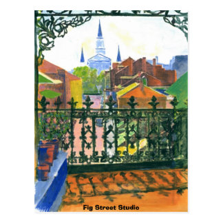 French Quarter Balcony, Fig Street Studio Postcard