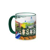 French Quarter Balcony mugs by figstreetstudio French Quarter Balcony mugs