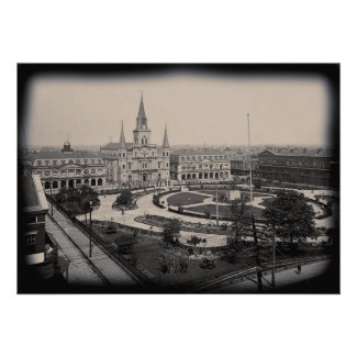 French Quarter Old Jackson Square New Orleans Custom Invitation