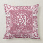 French Renaissance Lace Pink Monogram MA pillows
