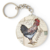 French Rooster Key Chain