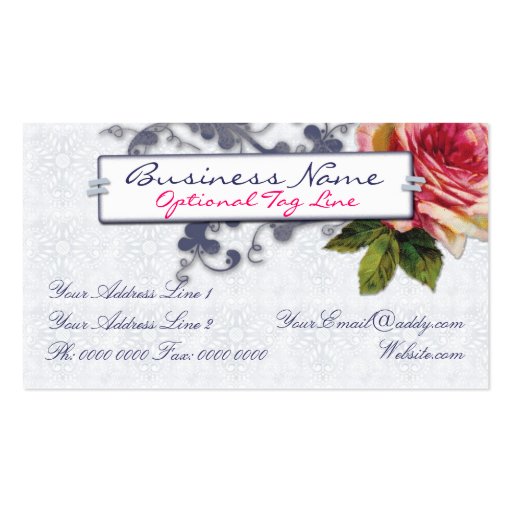 French Rose Business Cards (back side)