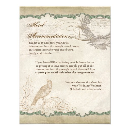 French Roses Love Birds Swirl Vintage Lace - Aqua Personalized Announcement