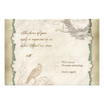 French Roses Love Birds Swirl Vintage Lace - Aqua Custom Announcement