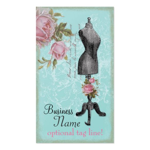 French Rosy Mannequin Business Cards (front side)