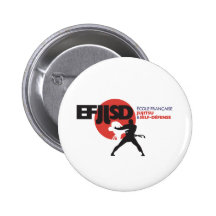French school of JuJitsu and Coil-Defense Pinback Button