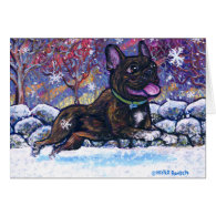 French Snow Dog Card