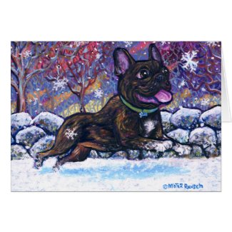 French Snow Dog Card