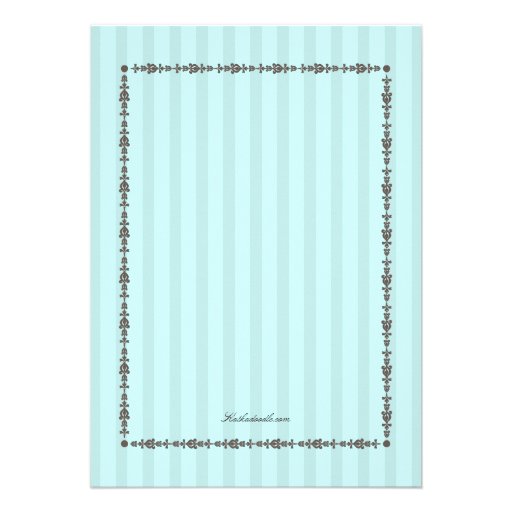French Stripe Chic Bridal Shower Tea Party Custom Invitation