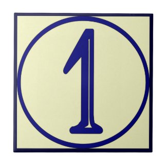 French Style House Numbers 1 Ceramic Tile