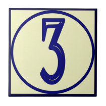 French Style House Numbers 3 tiles