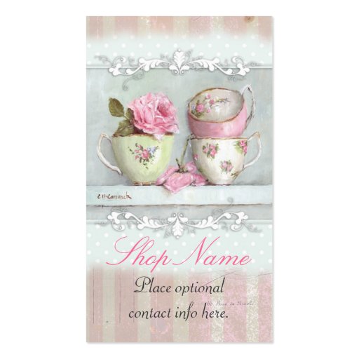French Teacups Business Card (front side)