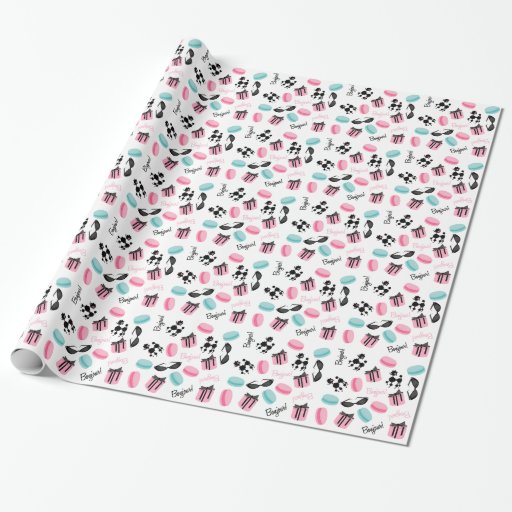 French Theme Wrapping Paper Zazzle
