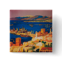 French Travel Poster, Touring in Syria Pinback Buttons