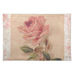 French Victorian Pink Rose Placemats
