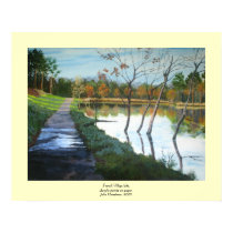 French Village lake. posters by herrerojulia French Village lake. posters