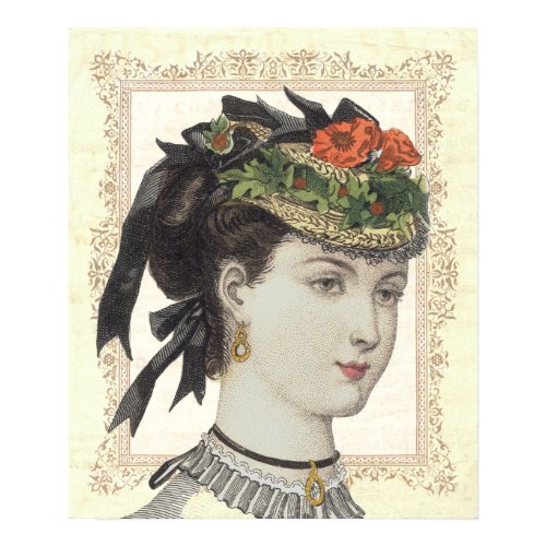 Victorian Beauty Vintage Poster – Elegant Woman with Flowers in Her Hair Victorian Beauty Vintage Poster – Elegant Woman with Flowers in Her Hair