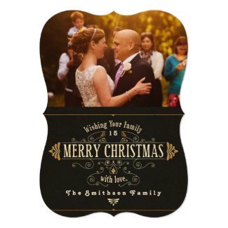French Vintage Photo Merry Christmas Card Invite