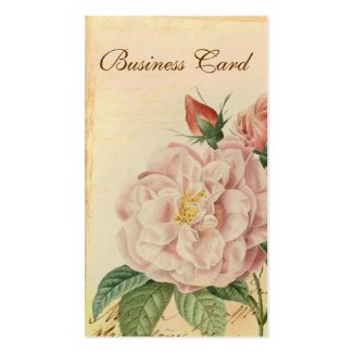 French Vintage Pink Rose Business Cards