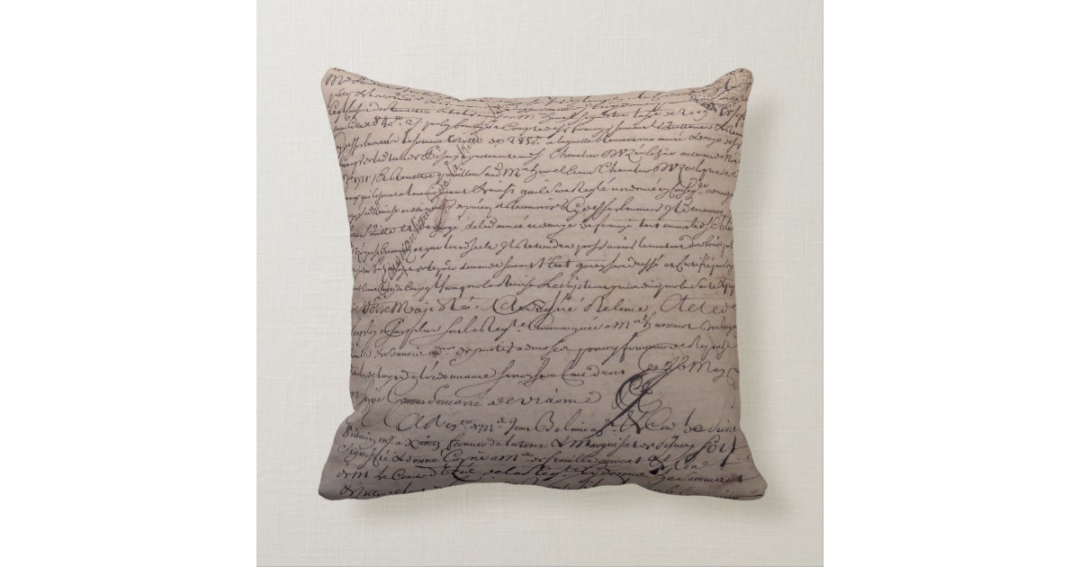 French Writing Monogram Throw Pillow Zazzle